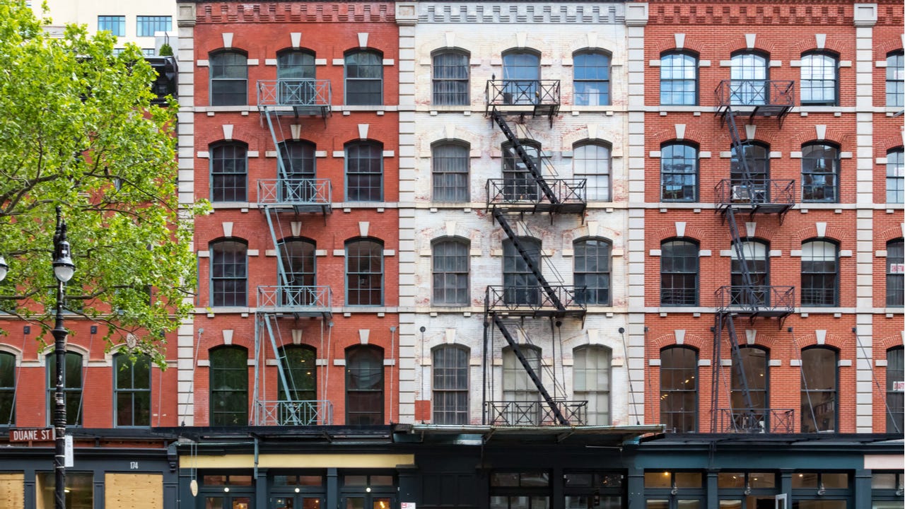 Building exterior on Duane Street in New York City