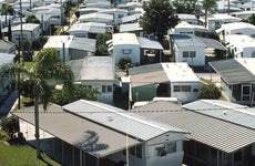 Mobile home park, Sarasota, Florida, USA, elevated view