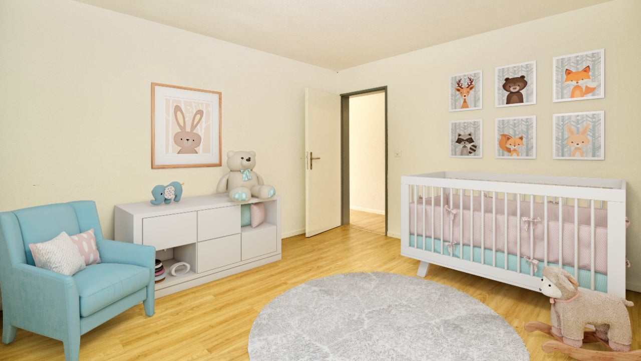 Empty room staged as a nursery