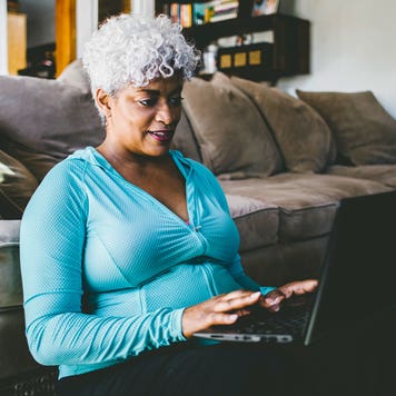 Elderly woman on laptop
