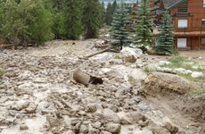 Powerful Mud Slide With Rock,Boulders And Debris