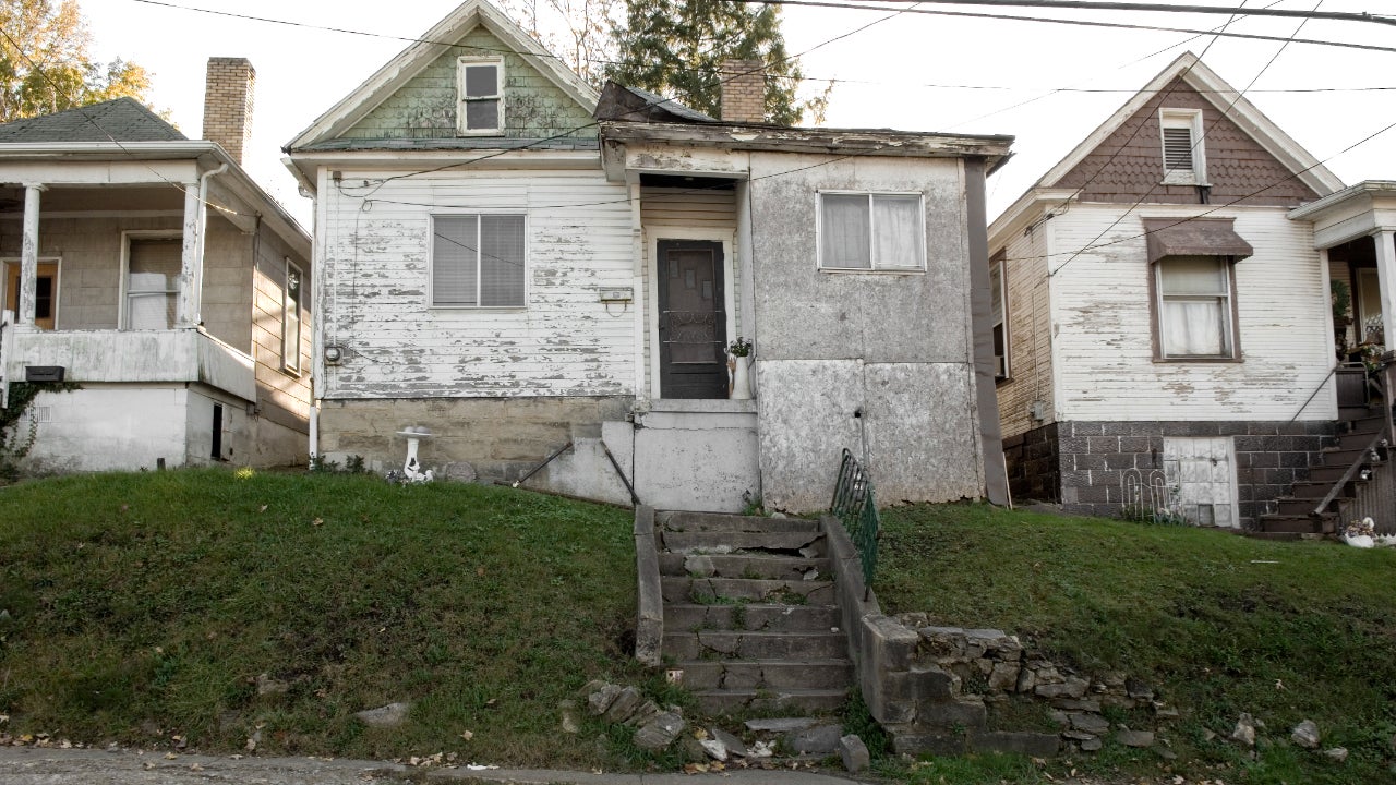 Run-down housing in Fairmont, West Virginia