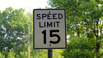 Speed limit sign in park