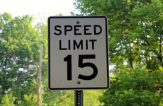 Speed limit sign in park