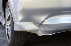 Closeup crash on trunk car