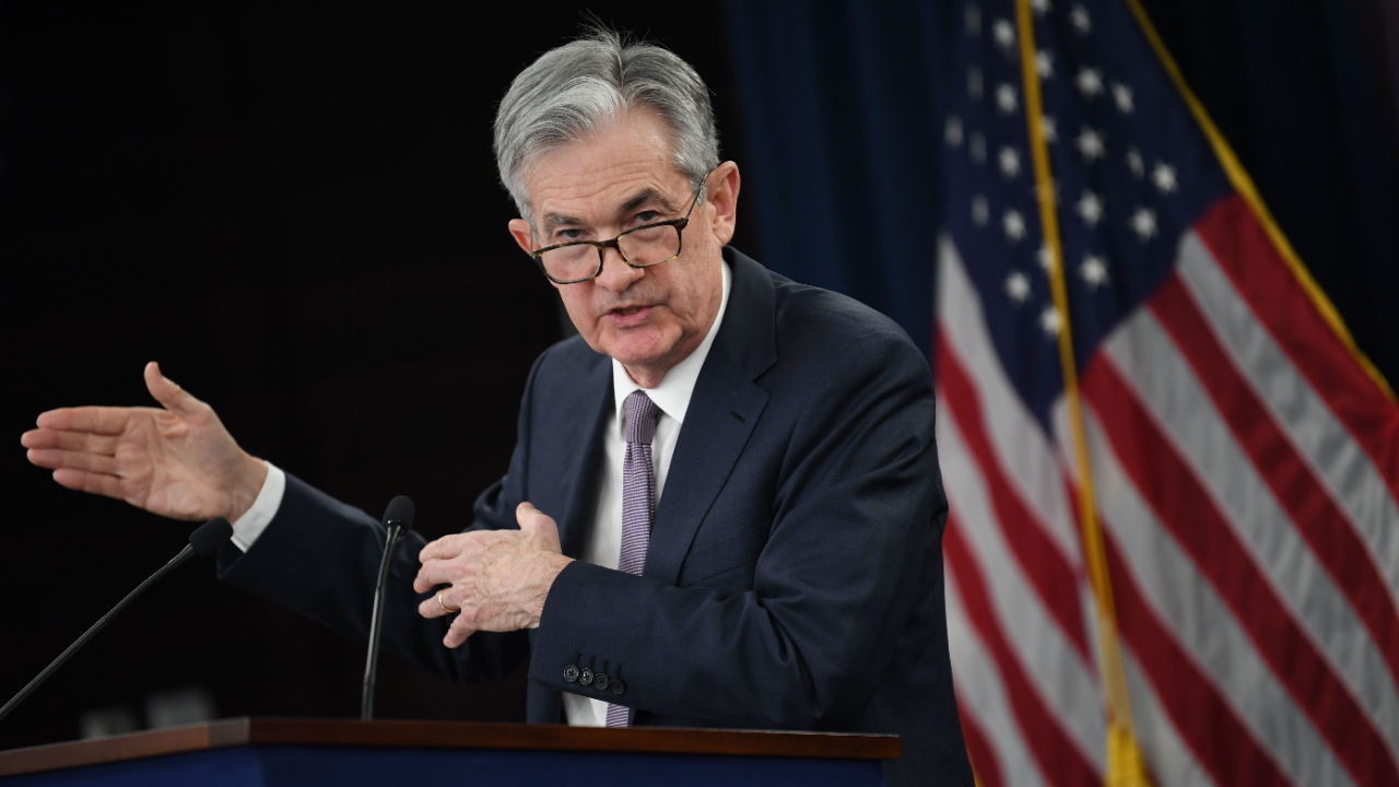 Federal Reserve Bank Chairman Jerome Powell speaks at a press conference in Washington
