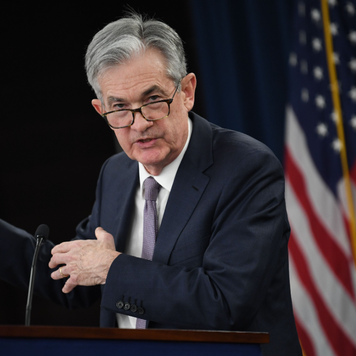 Federal Reserve Bank Chairman Jerome Powell speaks at a press conference in Washington