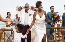couple getting married on a beach