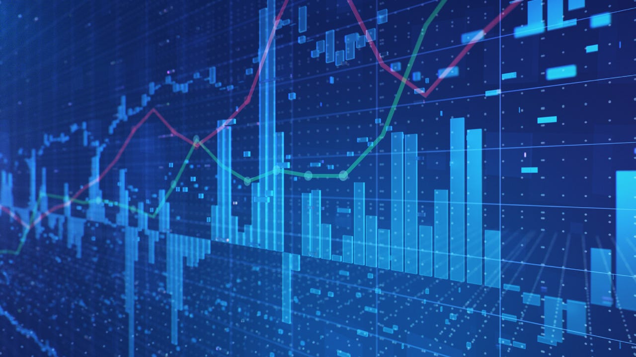 Stock market financial growth chart