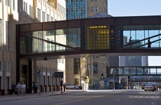 Skybridges connecting office buildings in downtown Minneapolis, Minnesota, Midwest, USA