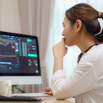 Woman looking at computer screen