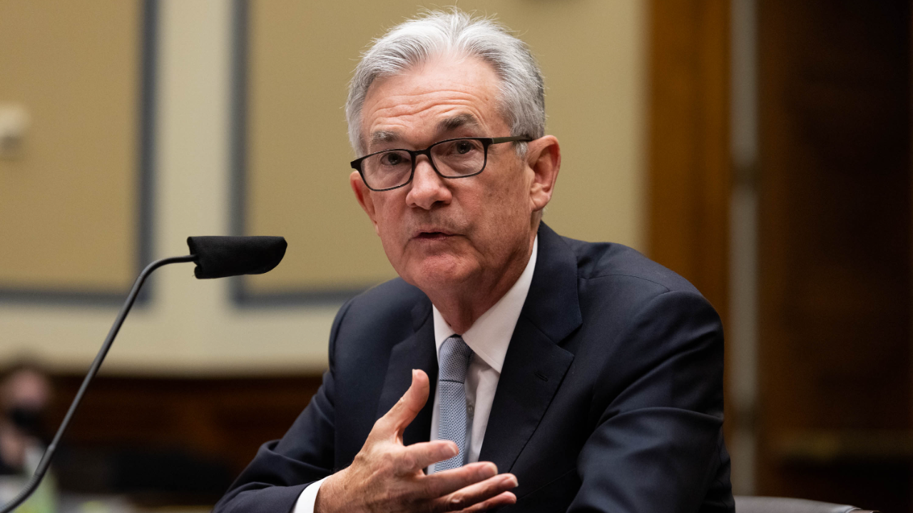 Federal Reserve Chair Jerome Powell speaks to lawmakers during a testimony.