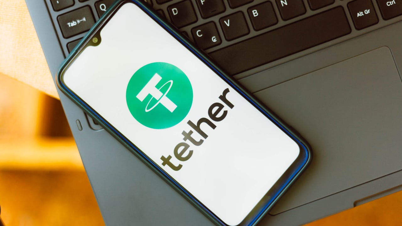 A picture of the tether crypto app