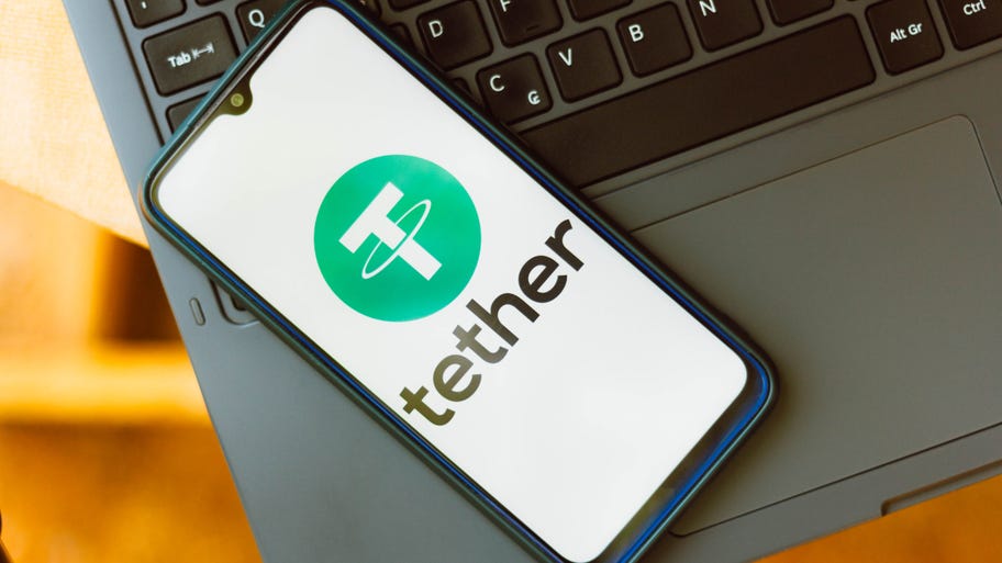 A picture of the tether crypto app