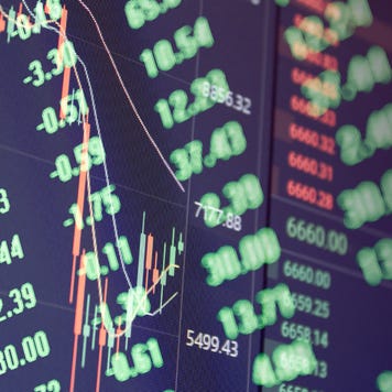 Stock / Bitcoin Falling Concept