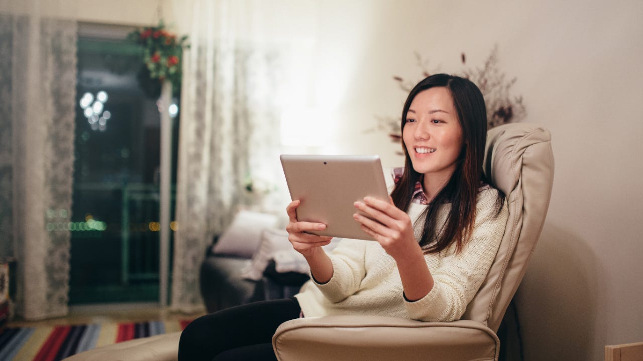 Woman on tablet