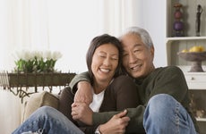 USA, California, Los Angeles, Older couple in warm embrace