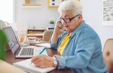 senior woman on the phone at home