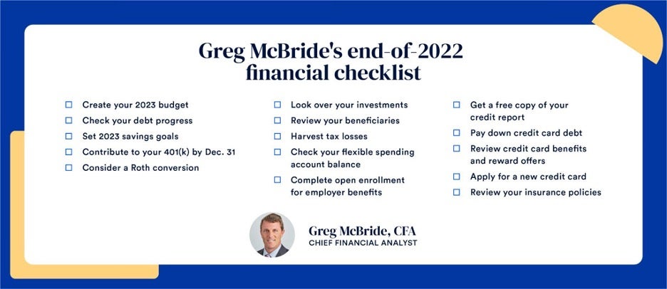 graphic of Greg McBride's end of the year financial checklist