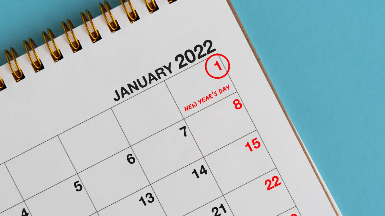 January 1st 2022 Calendar