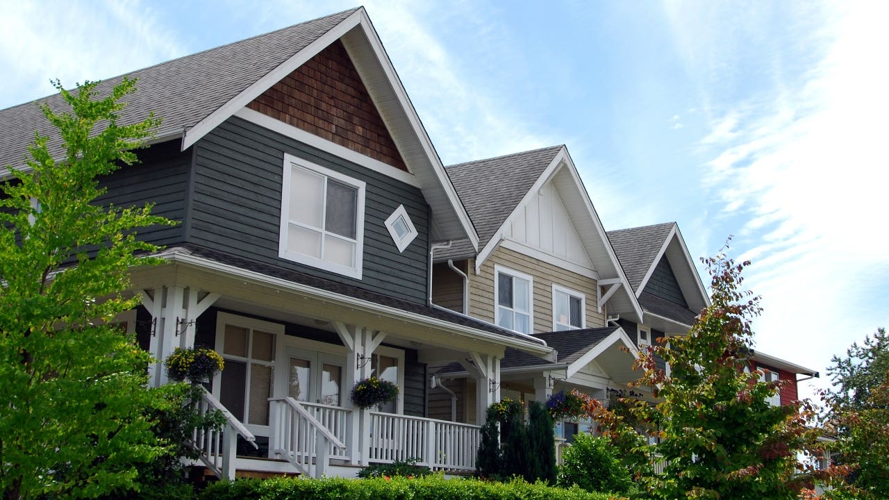 A group of single-family homes