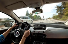 woman driving in california