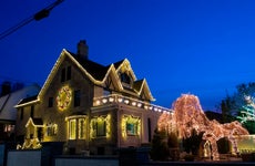 House with holiday lights