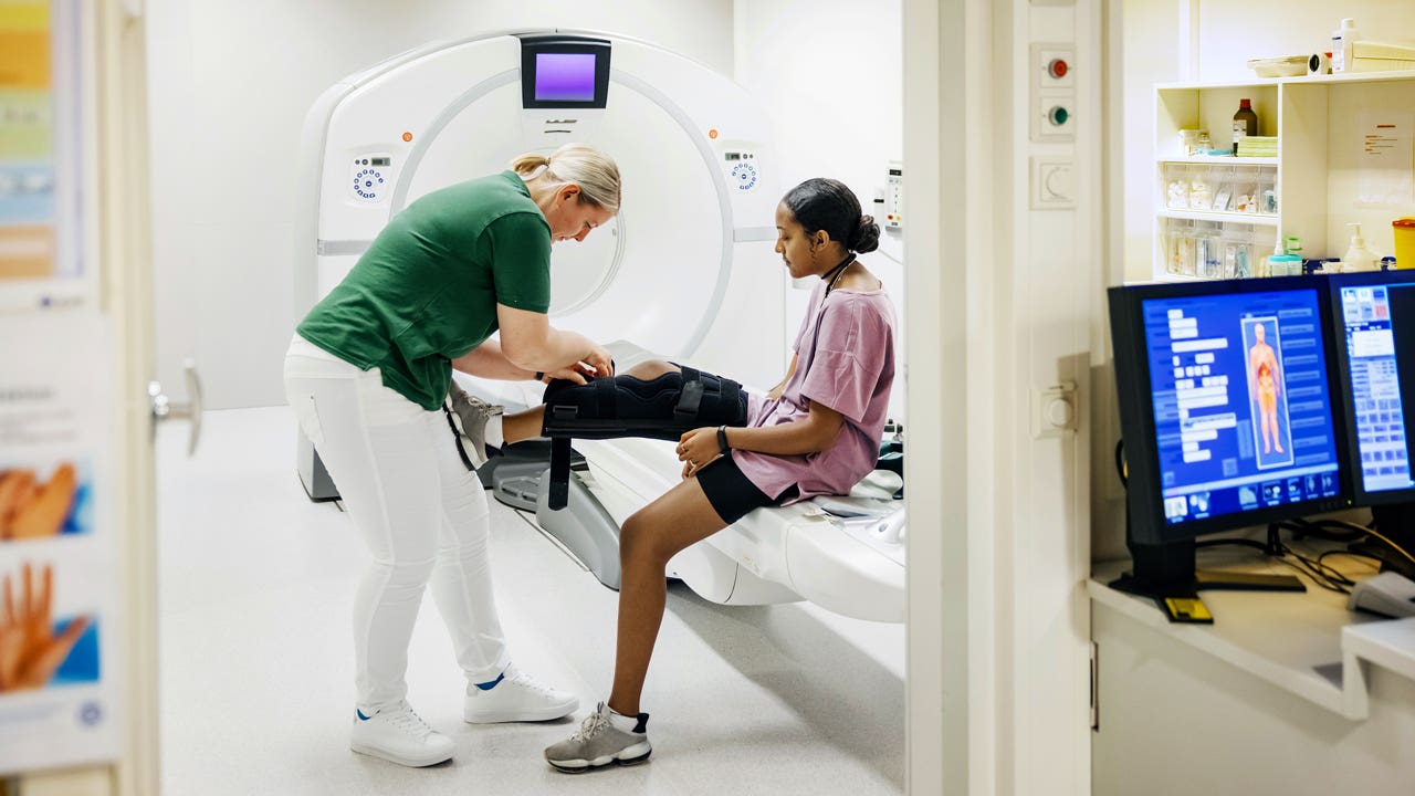 Patient being treated by medical professional