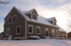 house with snow