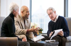 A financial advisor works with an older couple
