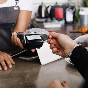 customer paying with credit card