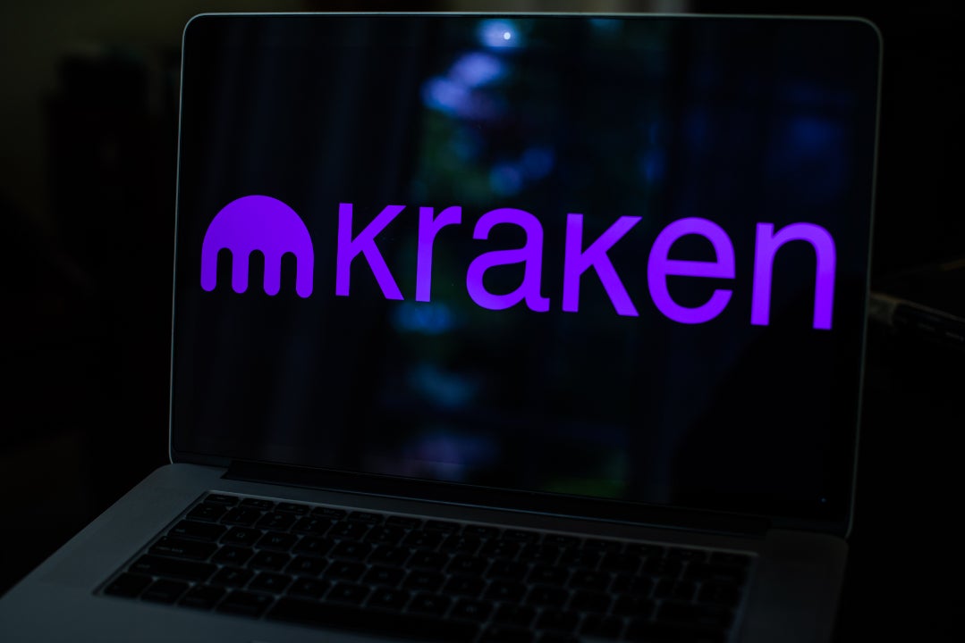Kraken logo on laptop