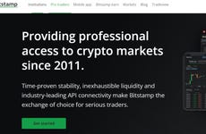 A splash page for the Bitstamp crypto exchange