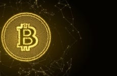 A digital representation of Bitcoin