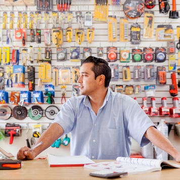 business owner in hardware store