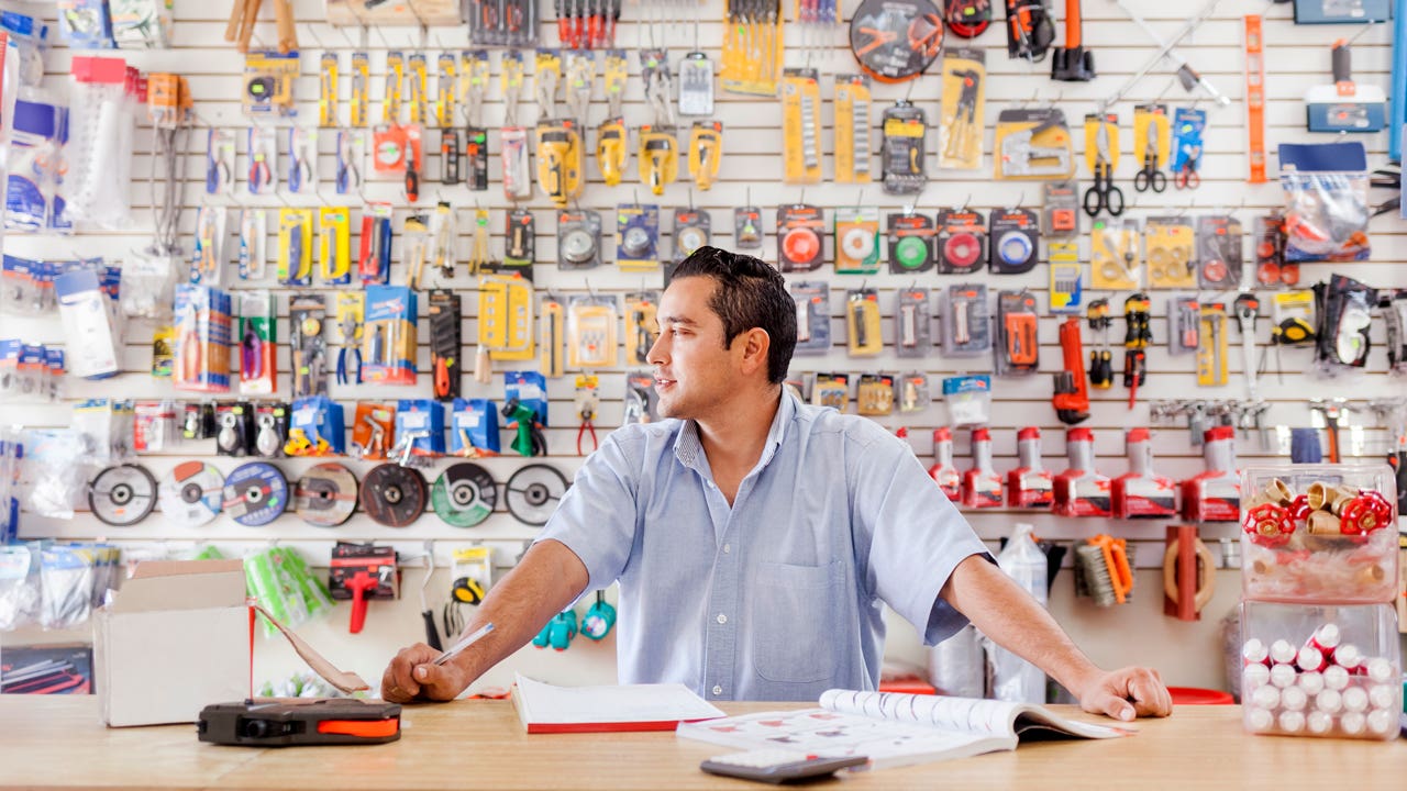 business owner in hardware store