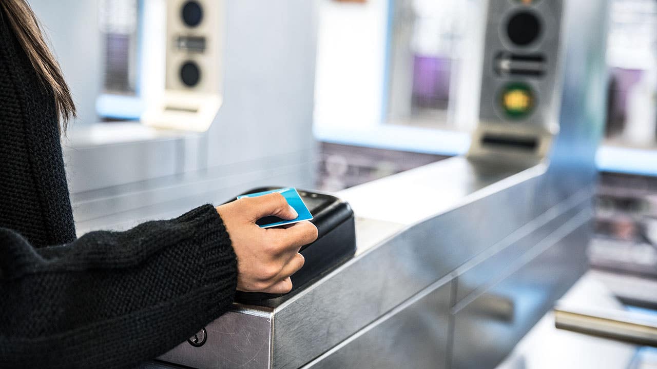 Contactless payment at the entrance of the subway