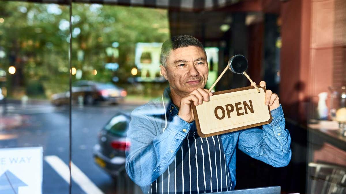 Man opening a restaraunt