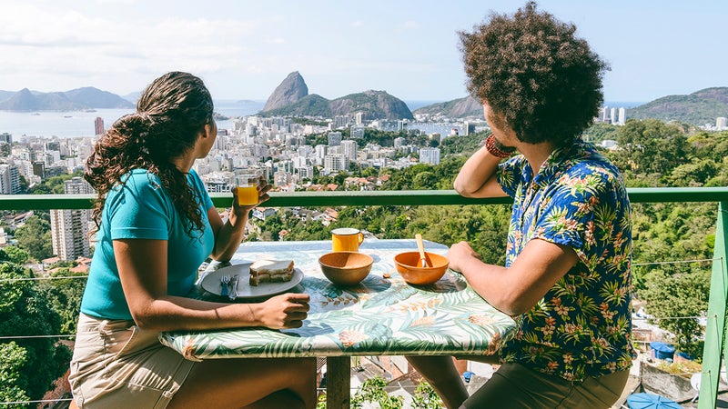 Couple on vacation in Rio de Janeiro