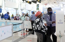 Clear blue checkpoint at the Fort Lauderdale Airpot
