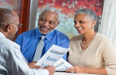 Couple discussing options about a loan