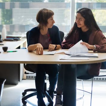 Student meets with college advisor