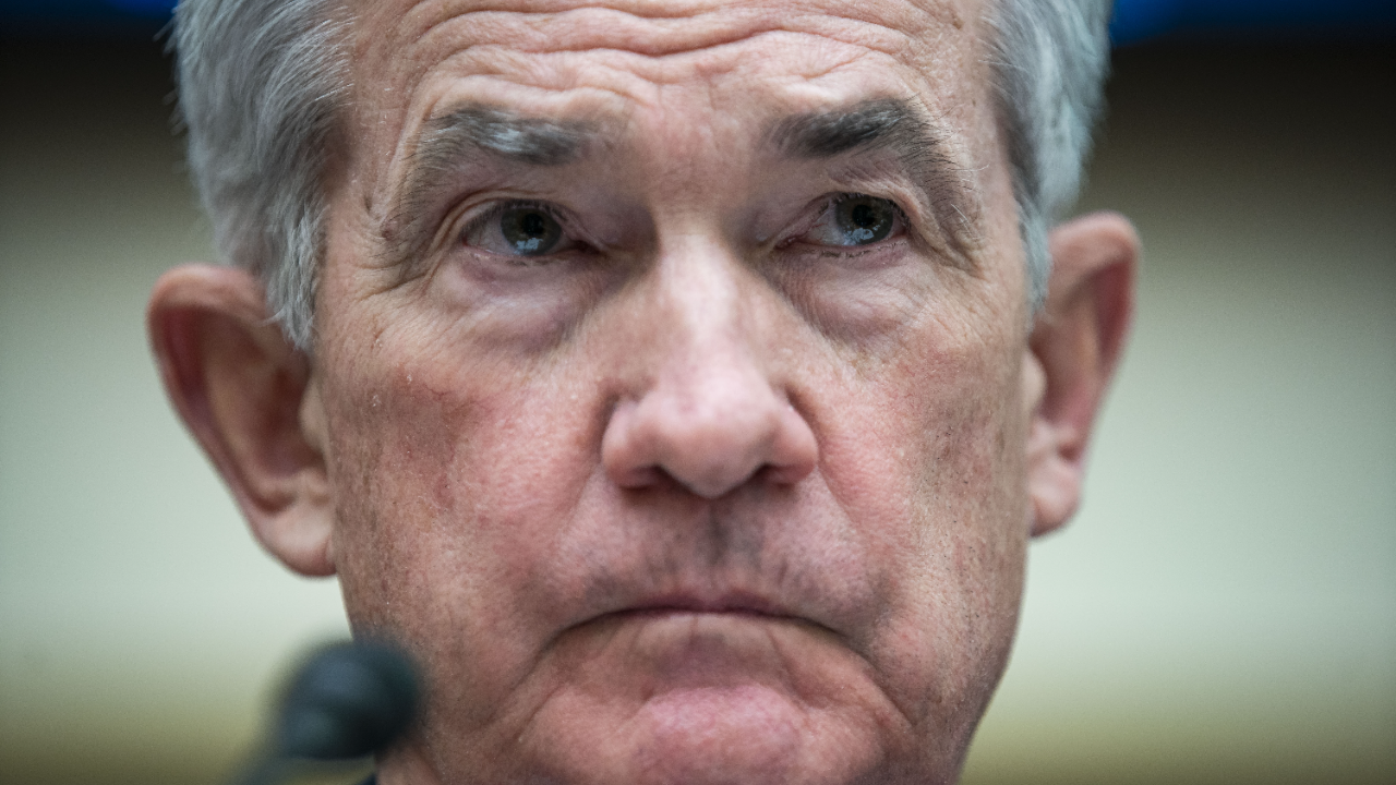 Fed Chair Jerome Powell speaks with lawmakers at testimony