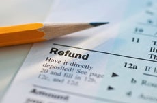 Image of a tax return refund box