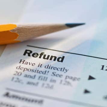 Image of a tax return refund box