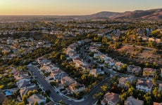 aerial view of houses in southern California