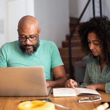 couple working on laptop together