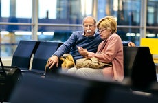 senior couple at the airport