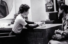 A woman sets up an account at First Woman's Bank circa 1976 in New York