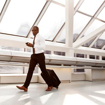 man walking in the airpot